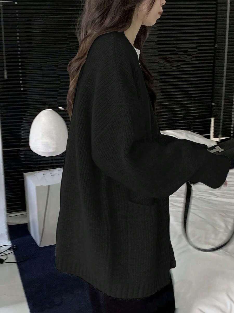 CZARNY SWETER KARDIGAN OVERSIZE