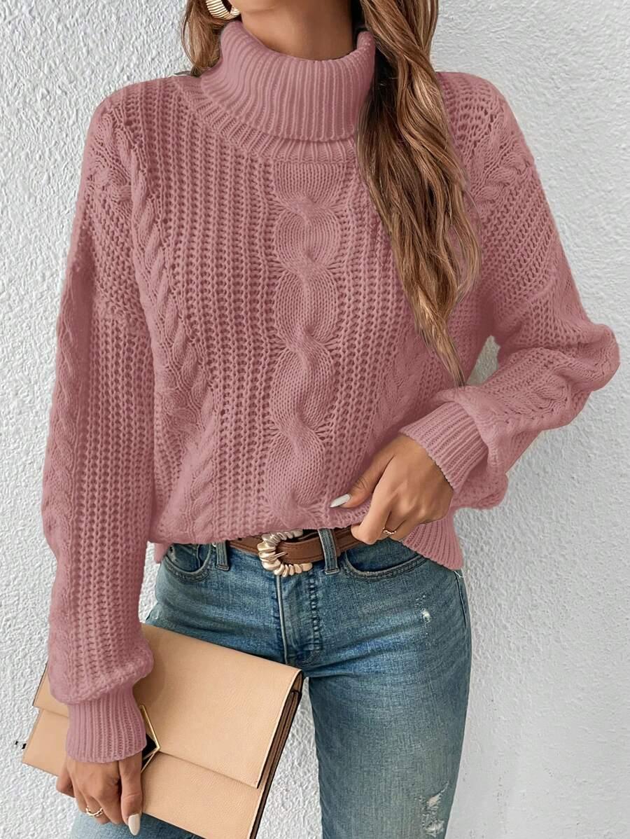 RÓŻOWY SWETER Z GOLFEM SPLOT