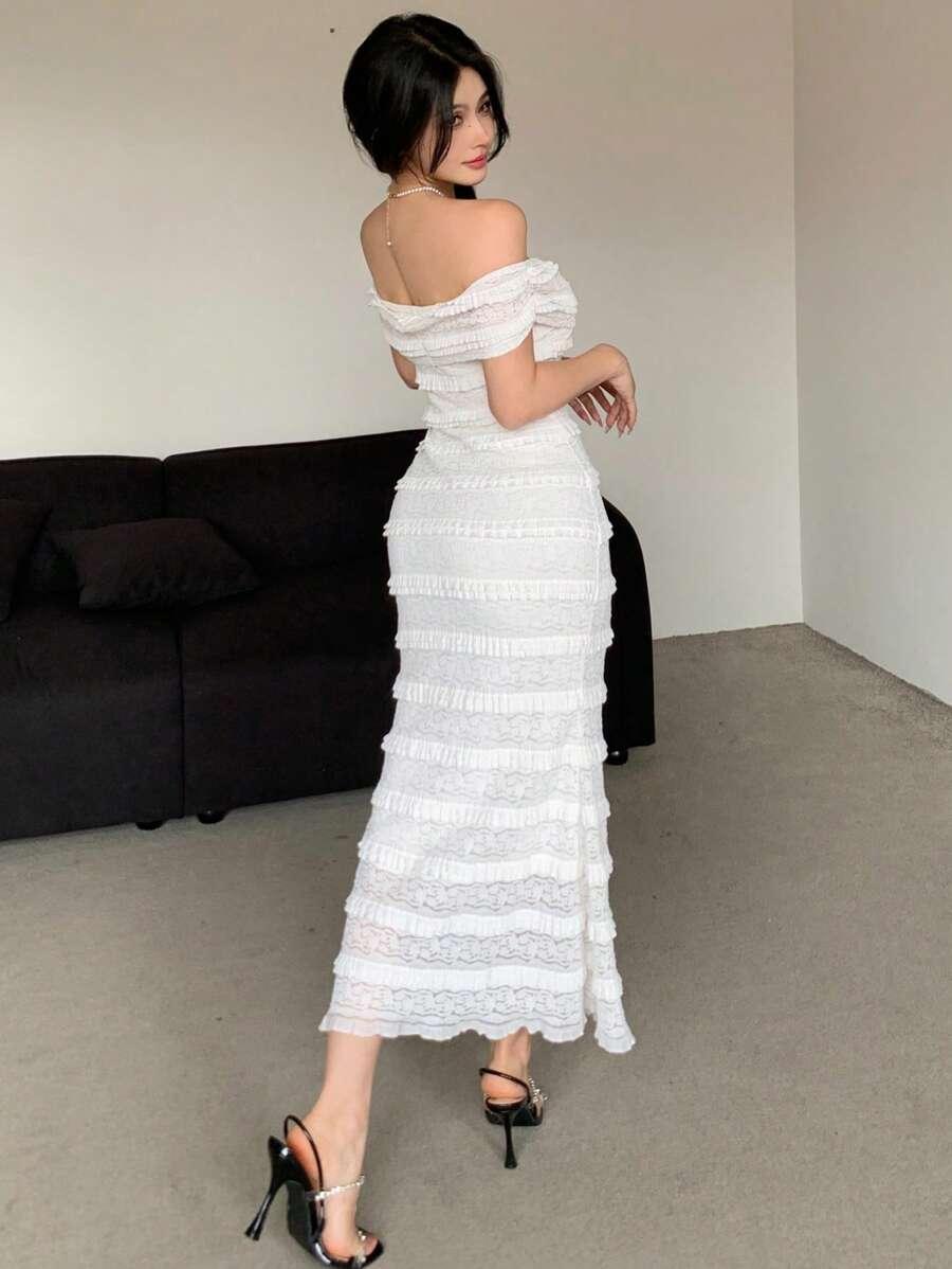 SUKIENKA BOHO MAXI Z ODKRYTYMI RAMIONAMI