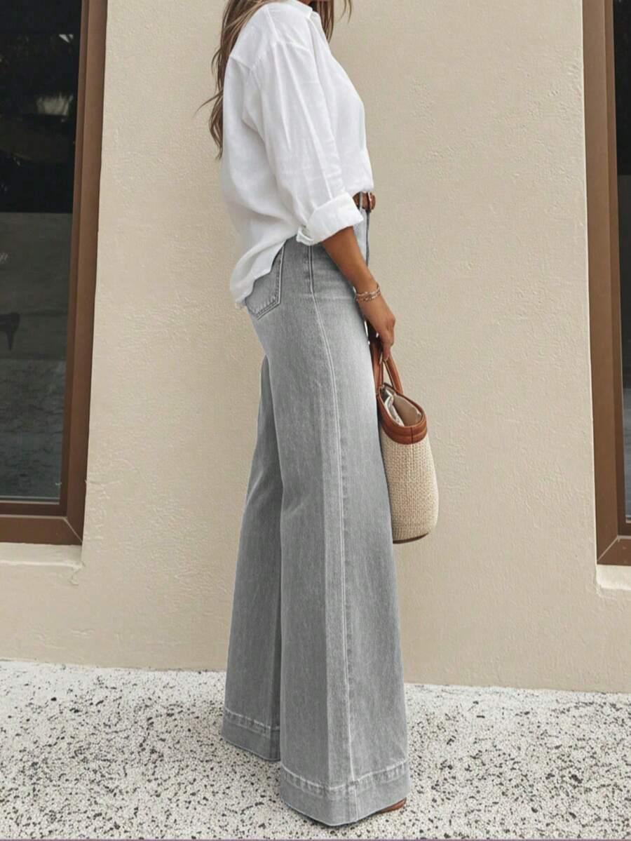 SZARE SPODNIE JEANS 