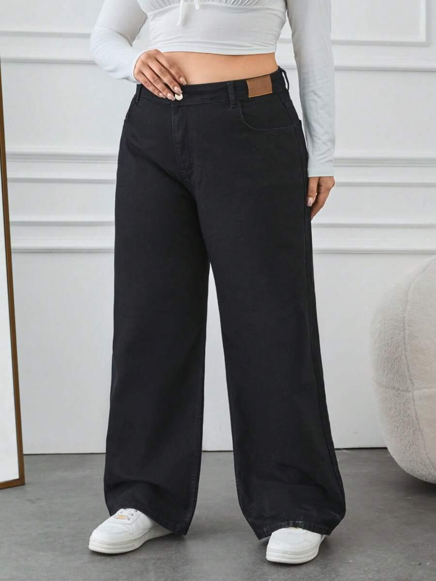 CZARNE SPODNIE JEANS 