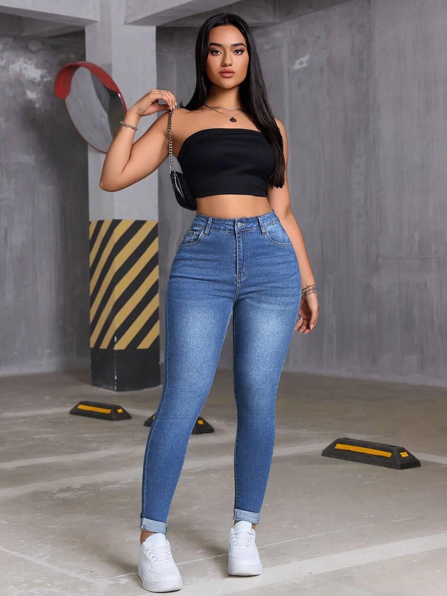 NIEBIESKIE SPODNIE JEANS