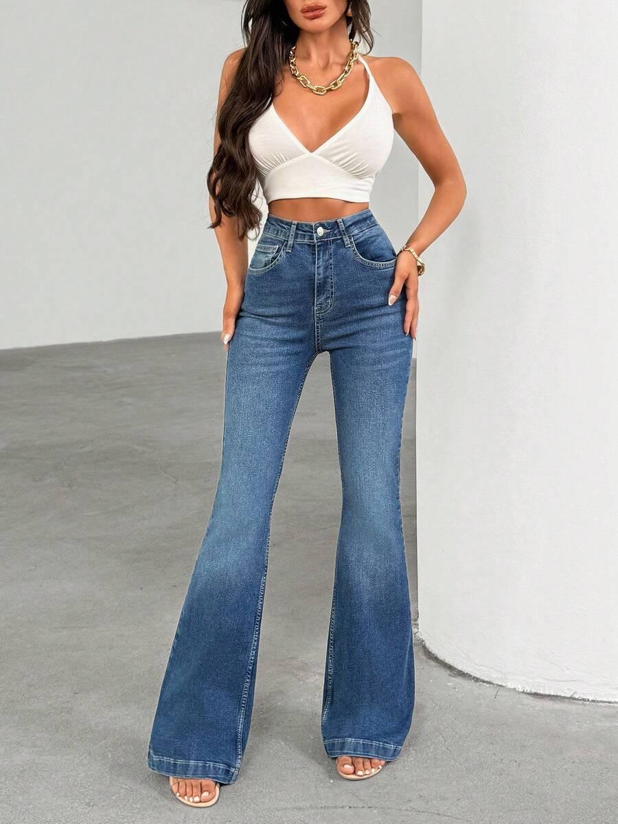 spodnie jeans wysoki stan