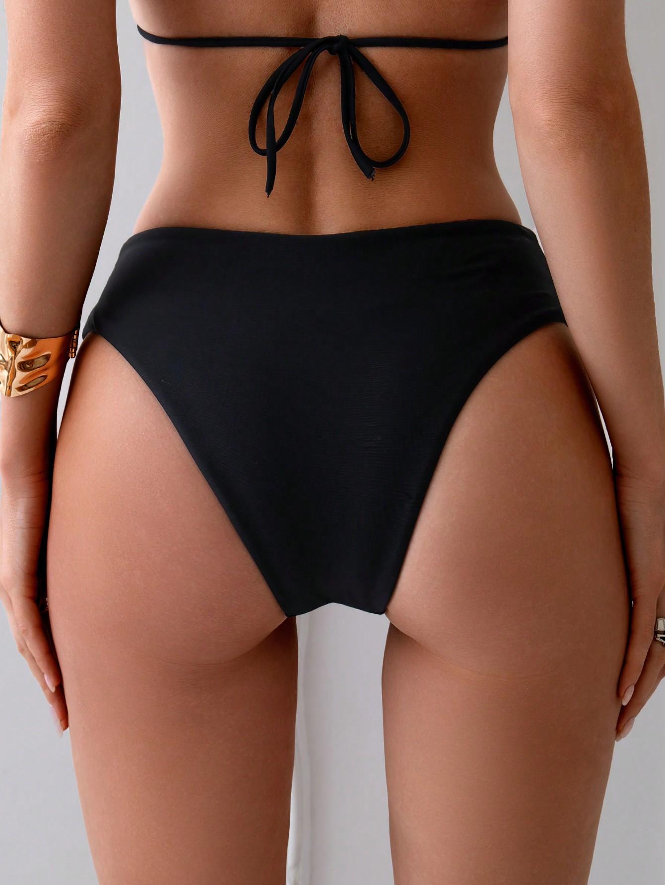 CZARNY DÓŁ OD BIKINI MARSZCZENIE