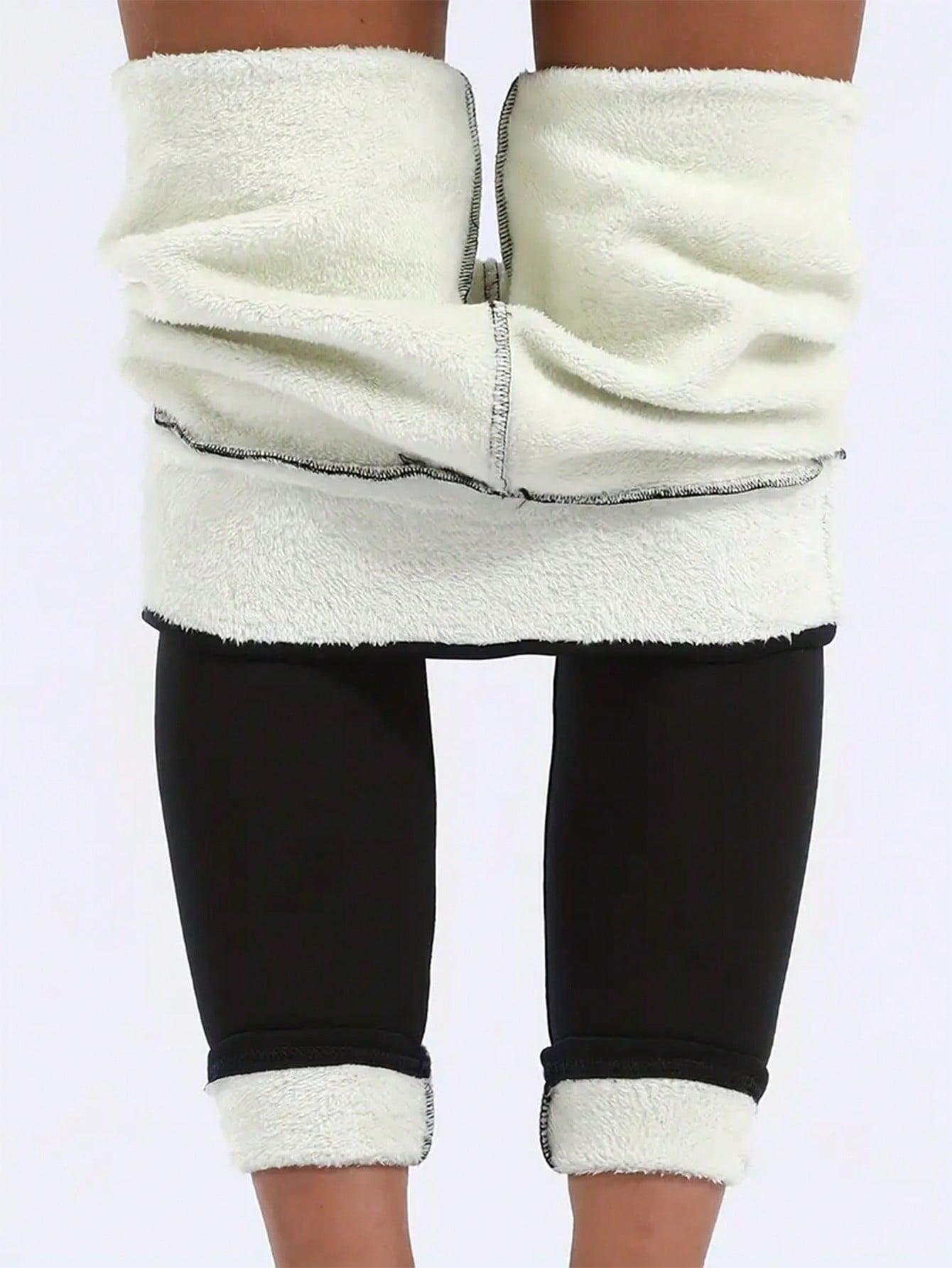 CZARNE OCIEPLANE LEGGINSY 