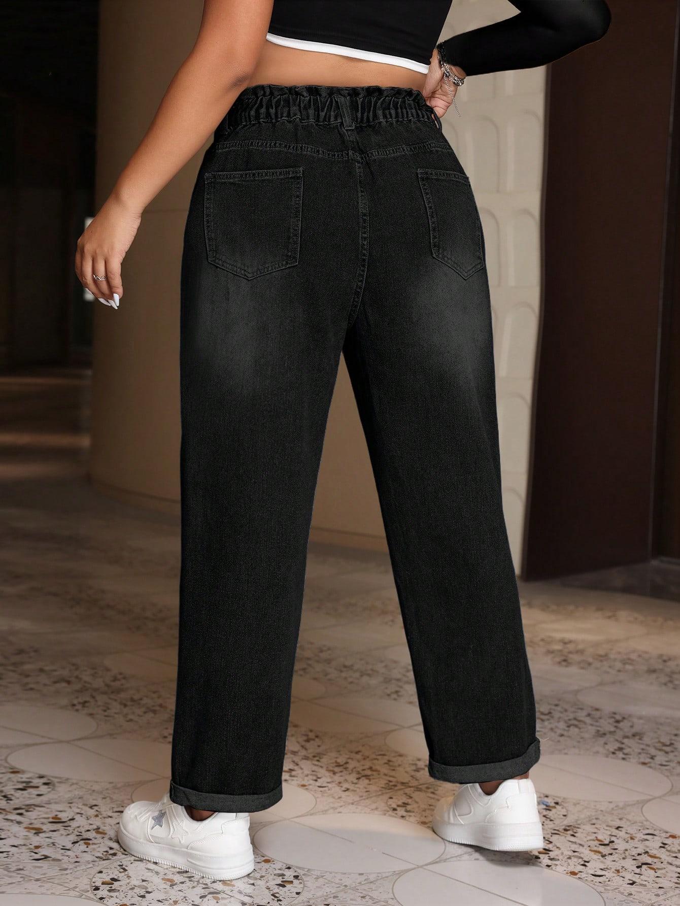 CZARNE SPODNIE JEANS