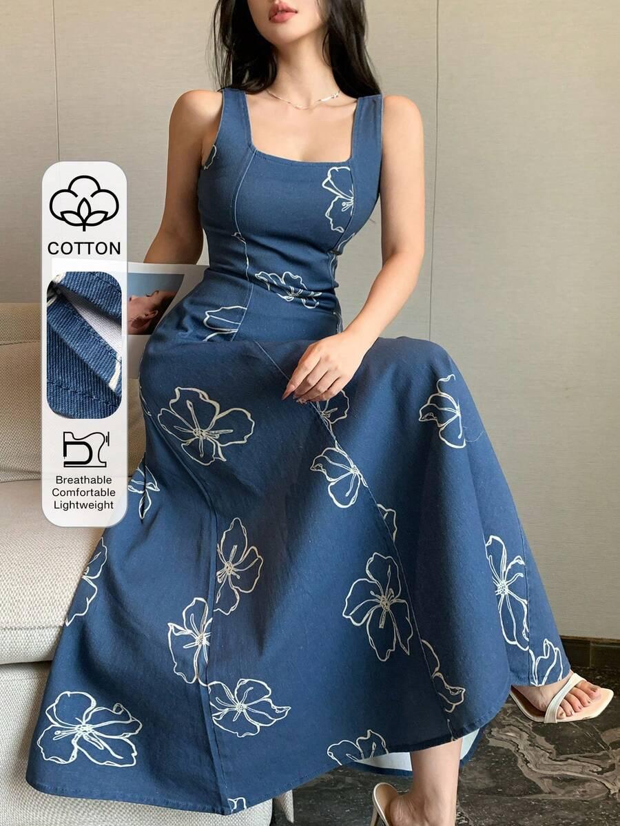 NIEBIESKA MAXI SUKIENKA