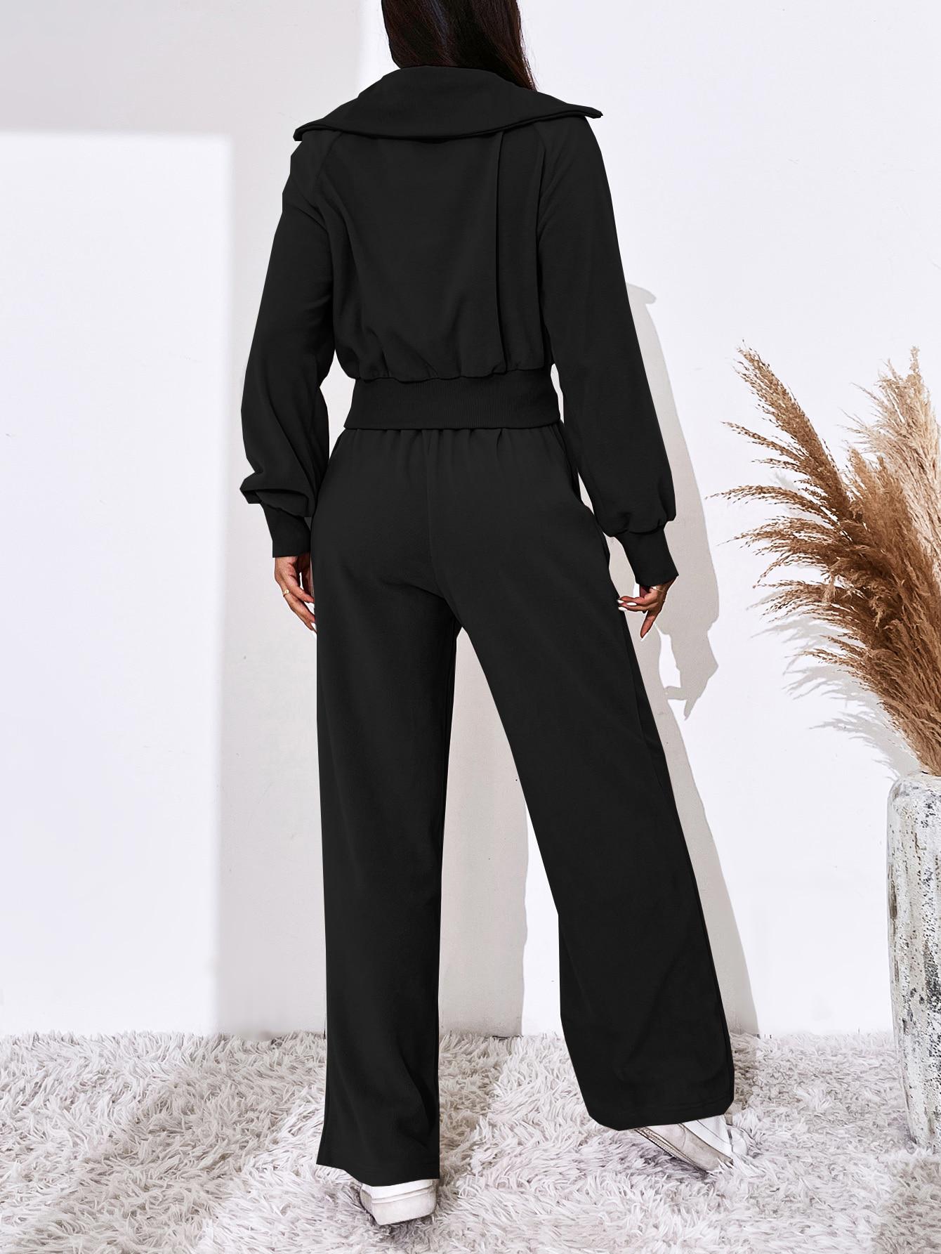 CZARNY KOMPLET BLUZA SPODNIE 