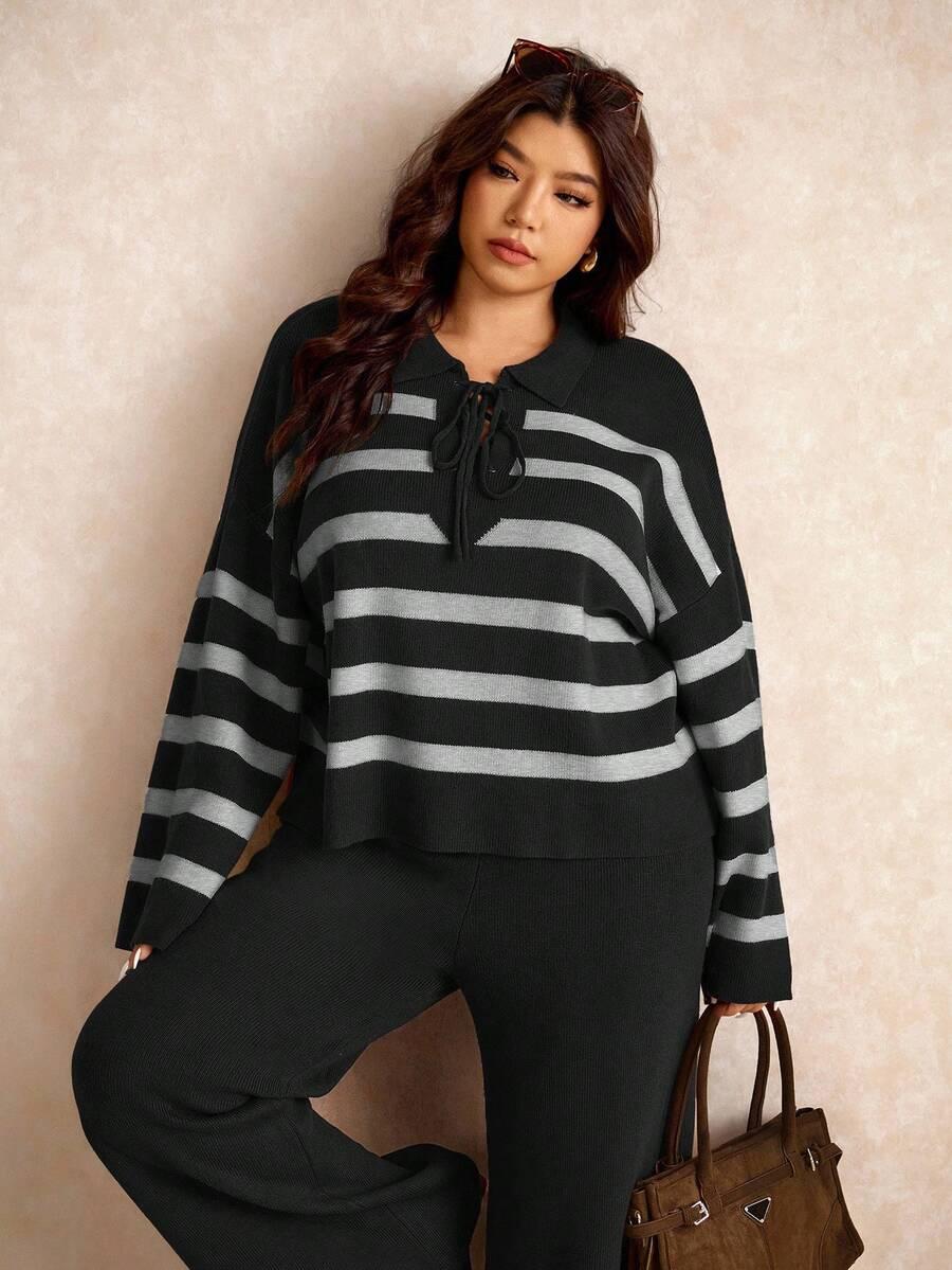 komplet sweter spodnie