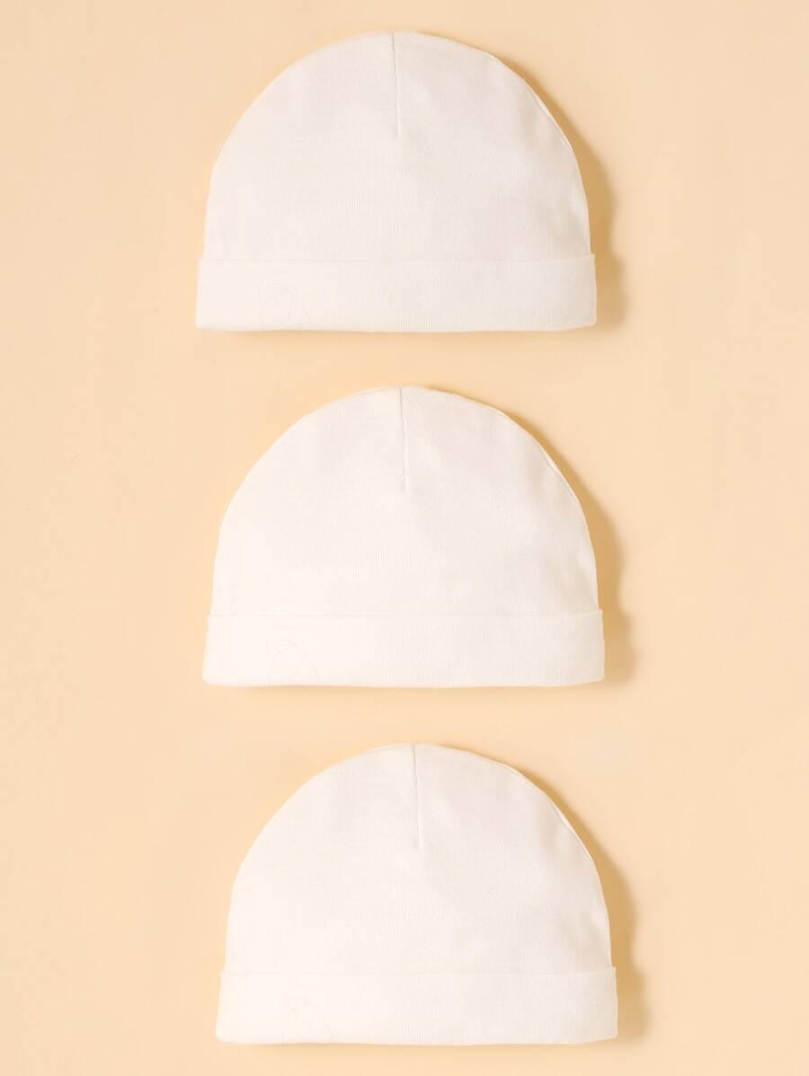 biała czapka 3-pack