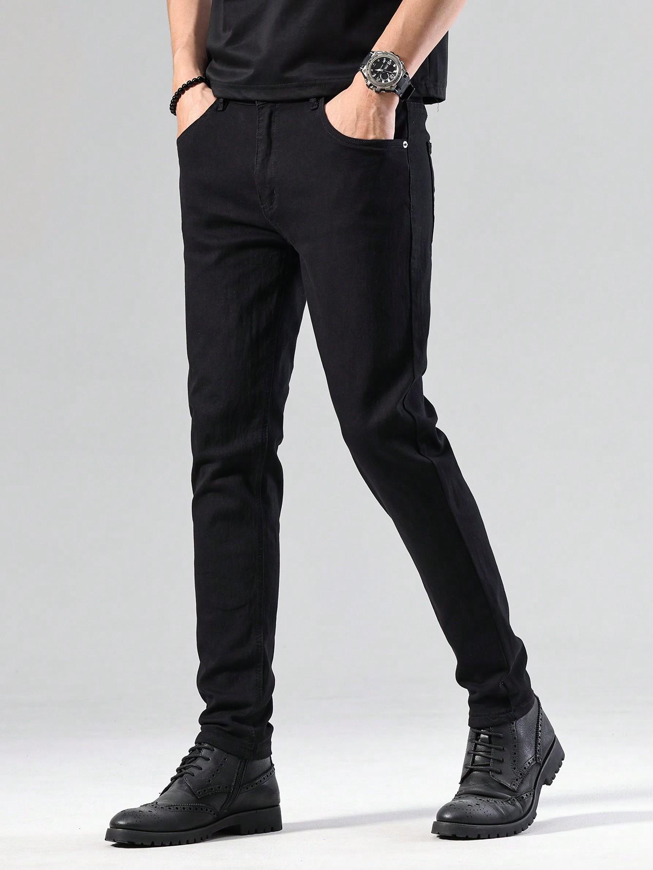 CZARNE SPODNIE RURKI JEANS