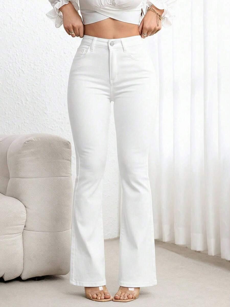 BIAŁE SPODNIE JEANS