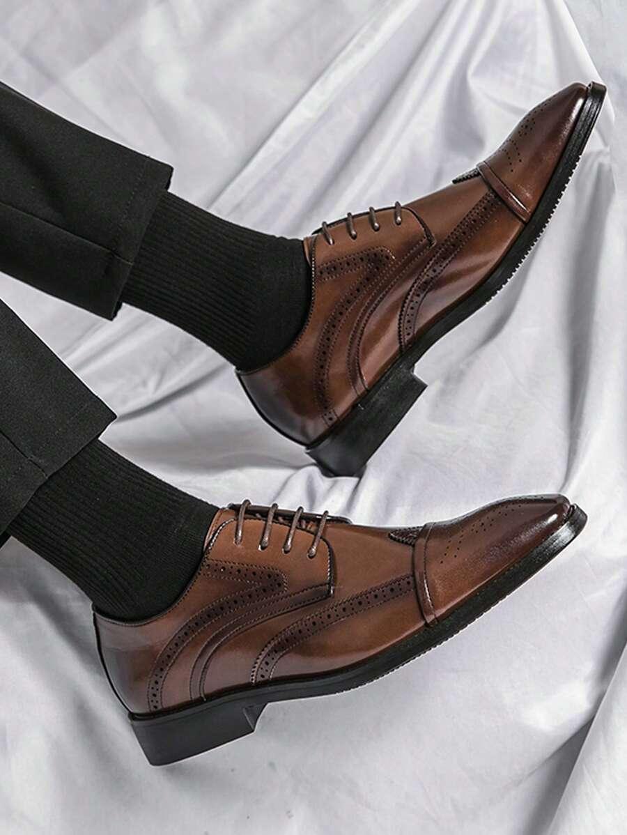 BRĄZOWE ELEGANCKIE BUTY