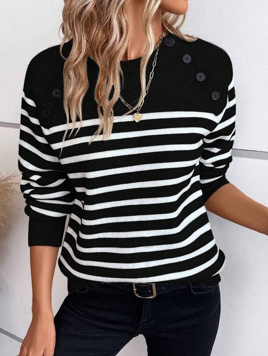SWETER W PASKI GUZIKI