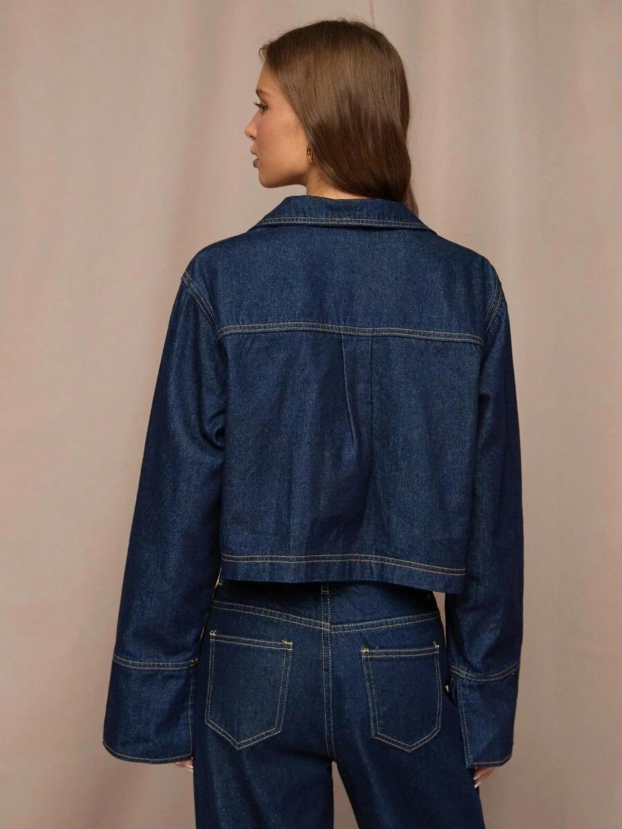 GRANATOWA KURTKA JEANS
