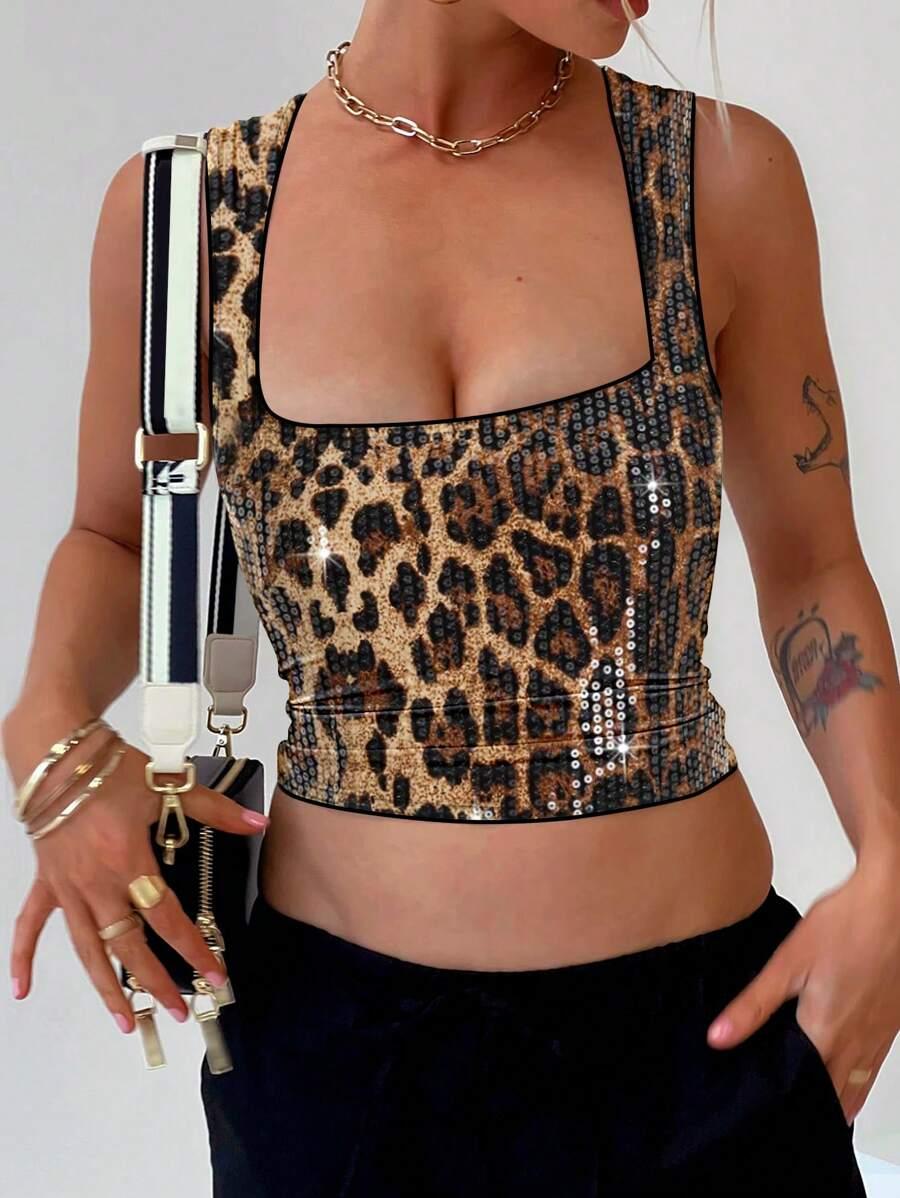 TOP ANIMAL PRINT cekiny
