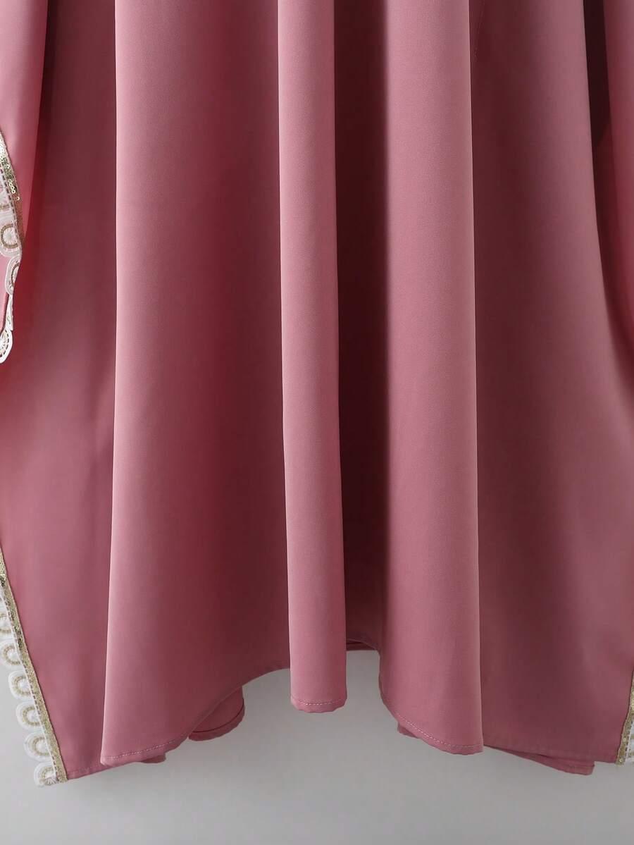 różowa sukienka v-neck