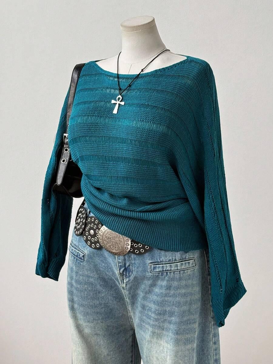 DZIANINOWY SWETER PASKI
