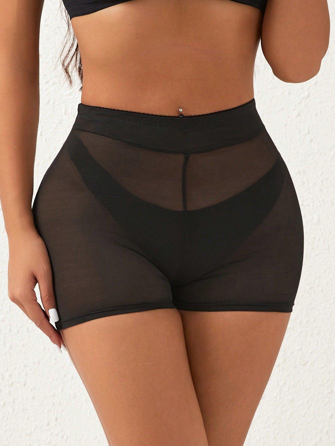 czarne modelujące szorty siateczka push up
