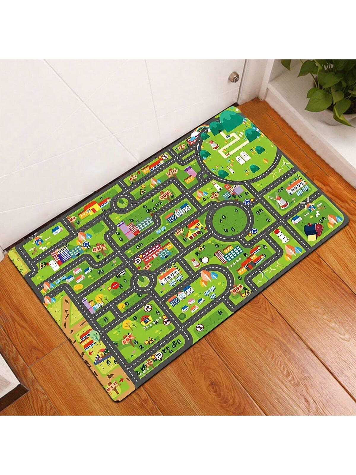 zielony dywan print droga 