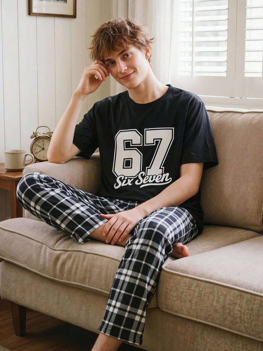 T-SHIRT SPODNIE PIŻAMA KOMPLET