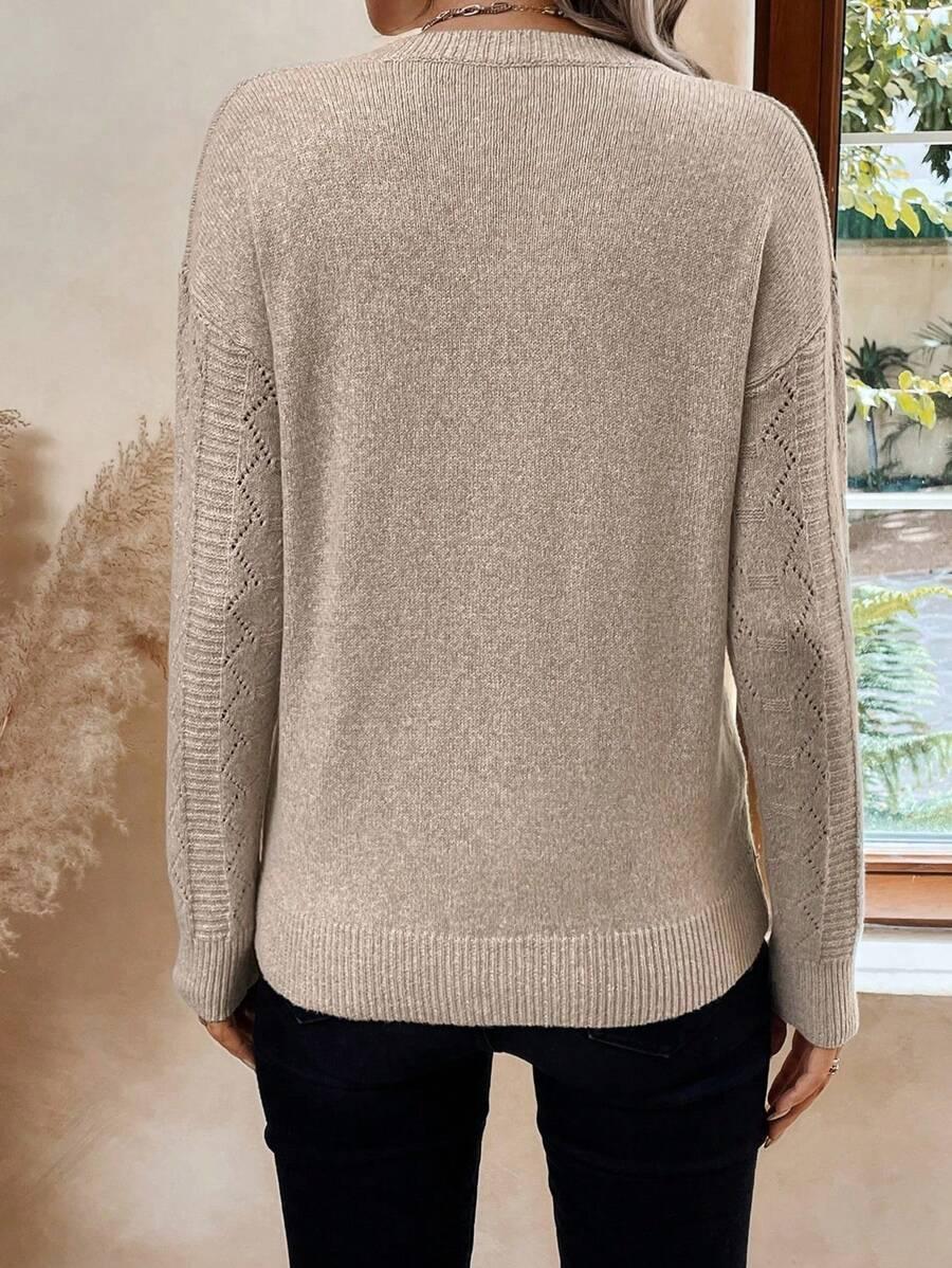 beżowy dzianinowy sweter
