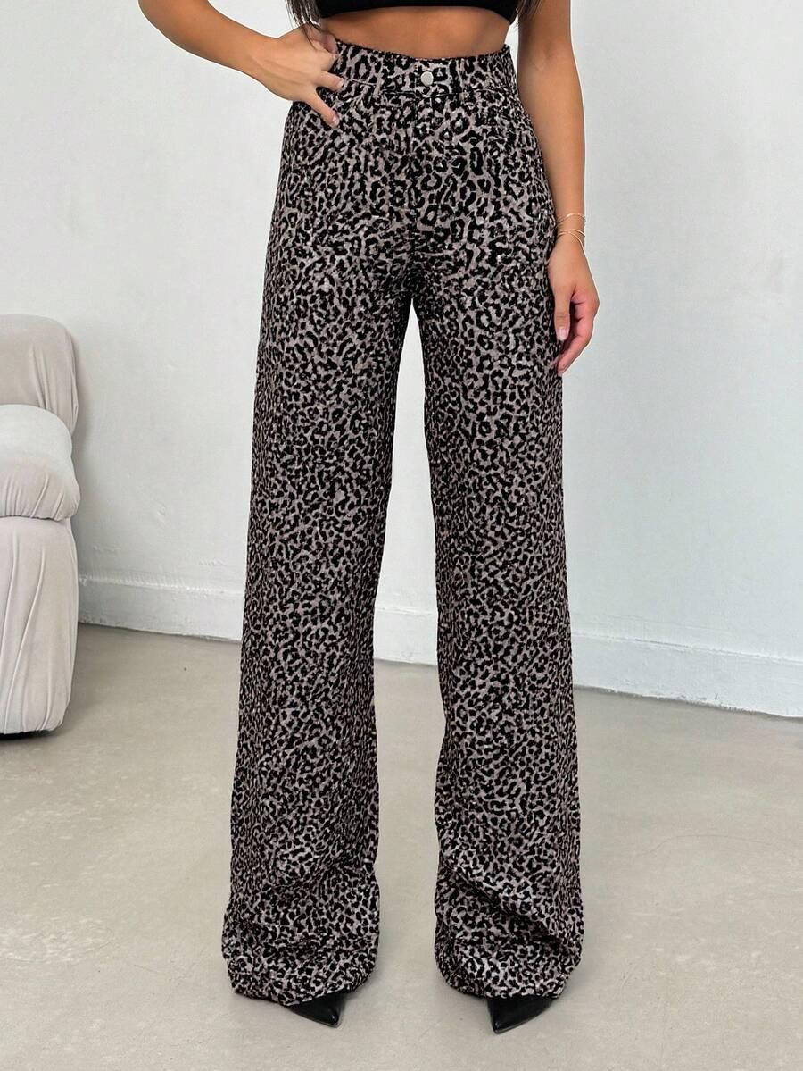 SPODNIE JEANS ANIMAL PRINT