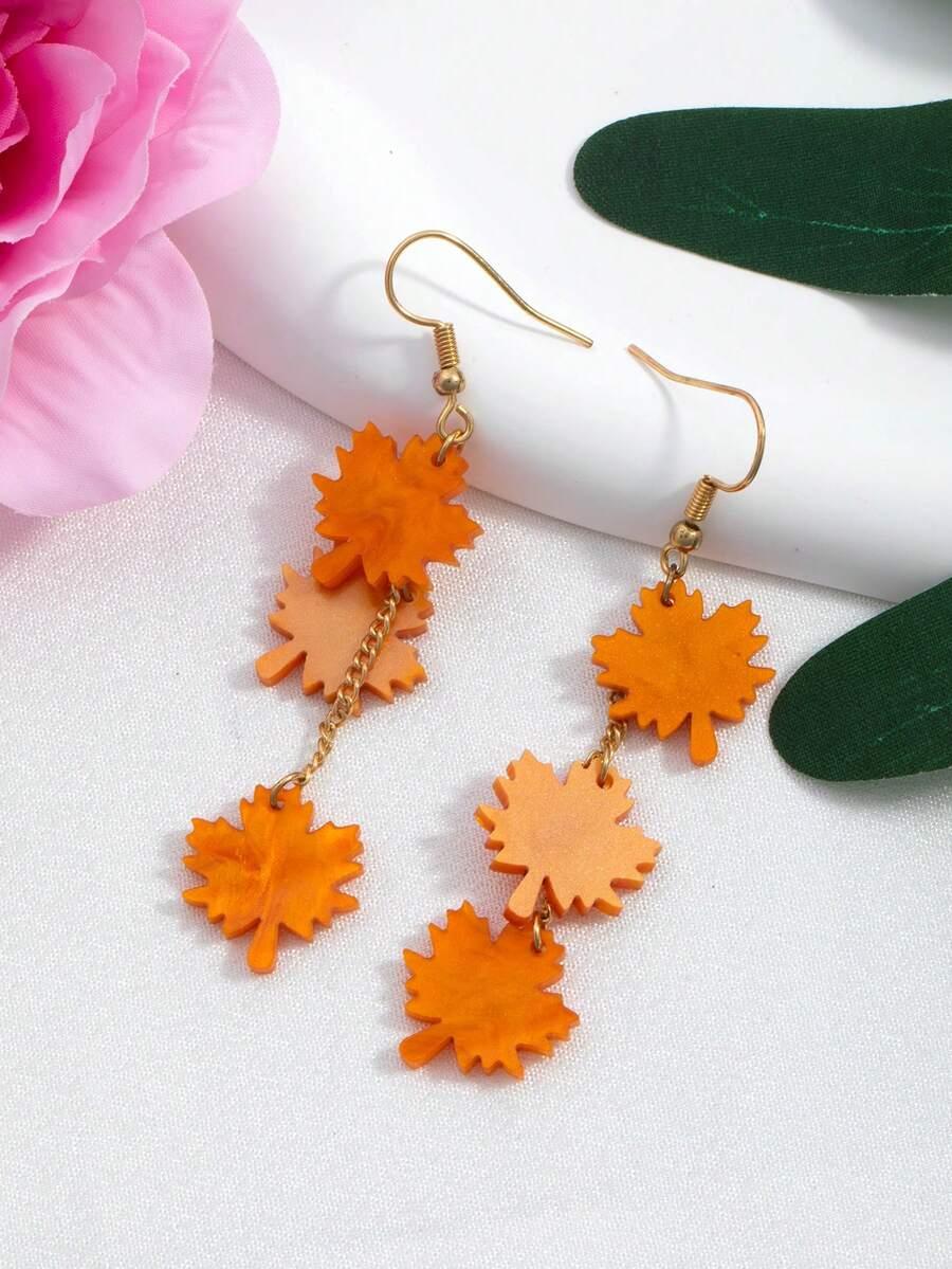KOLCZYKI WISZĄCE LIŚĆ