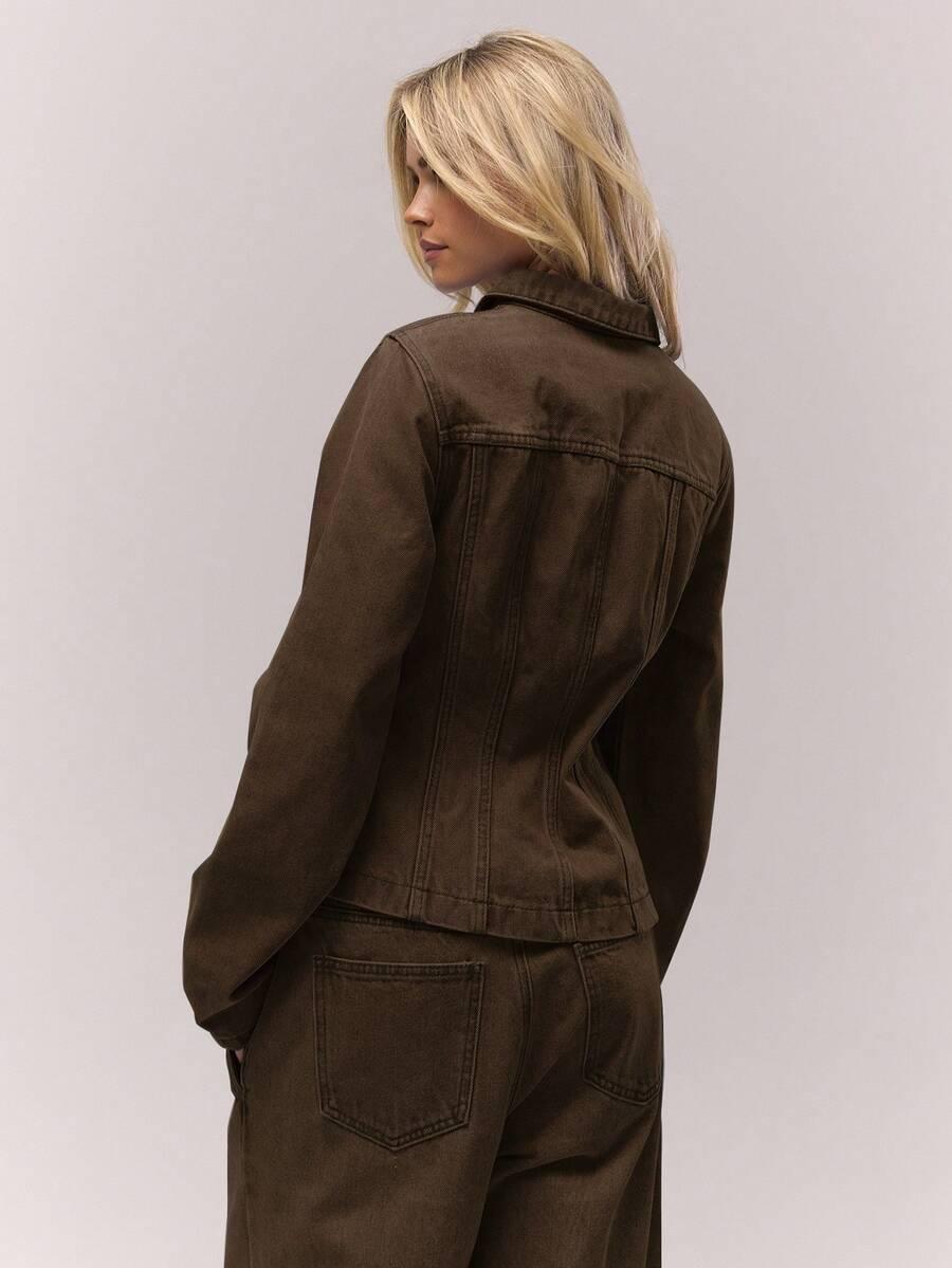 BRĄZOWA KURTKA JEANS
