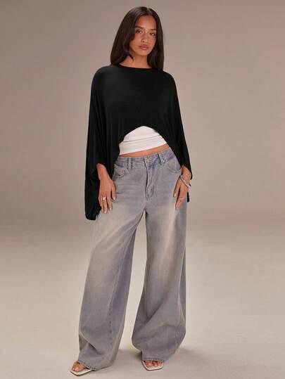 czarna bluzka oversize