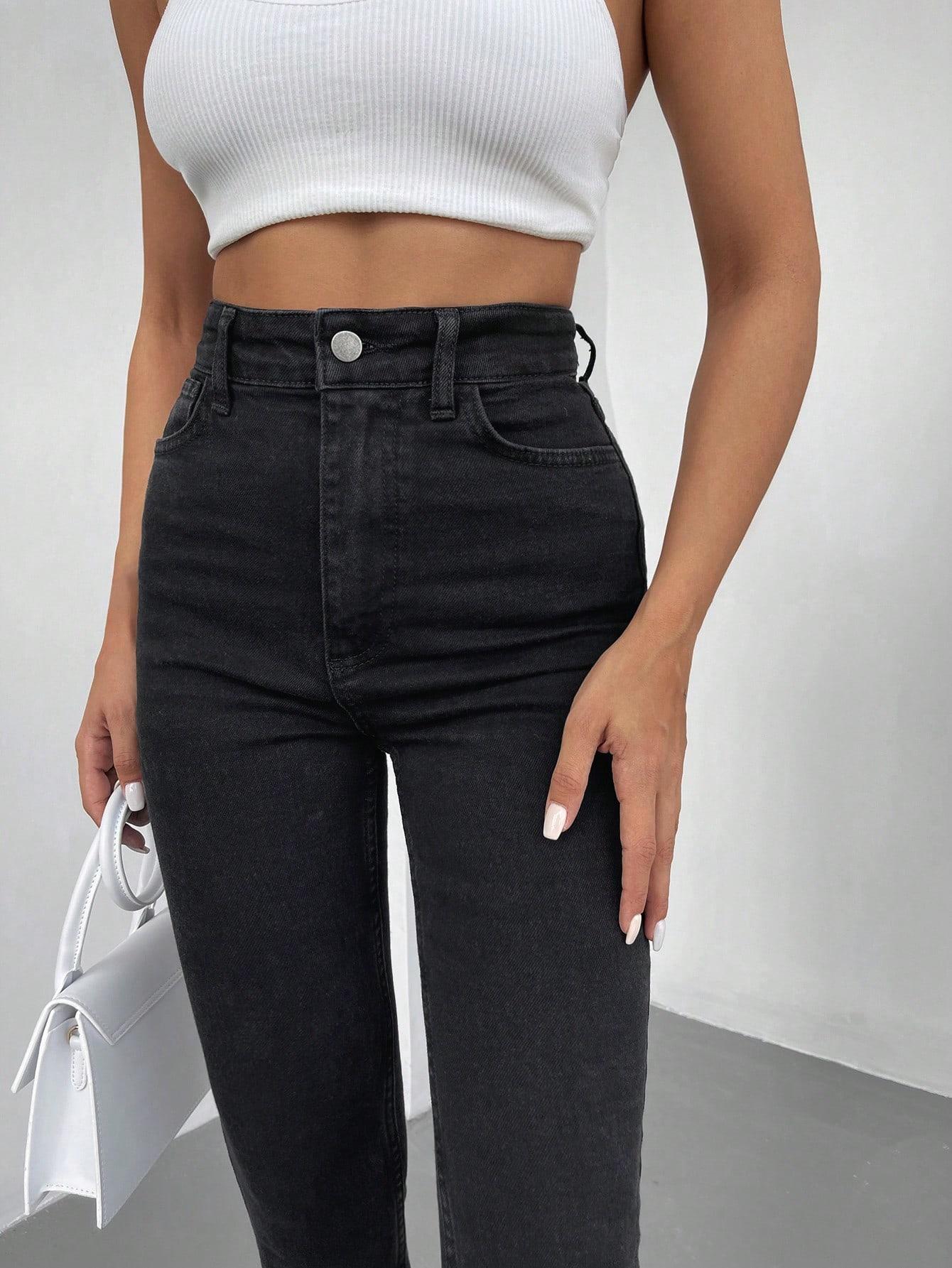 CZARNE SPODNIE JEANS 