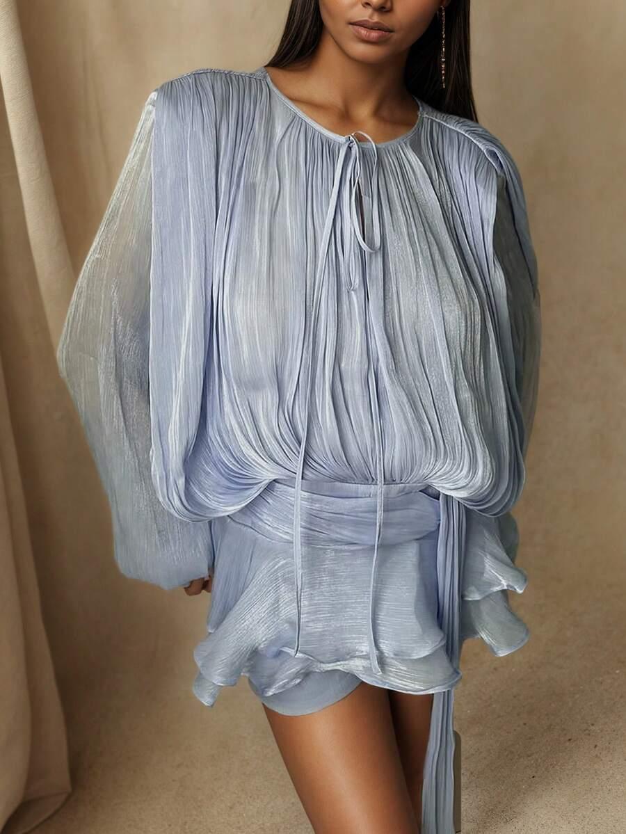 NIEBIESKA MINI SUKIENKA