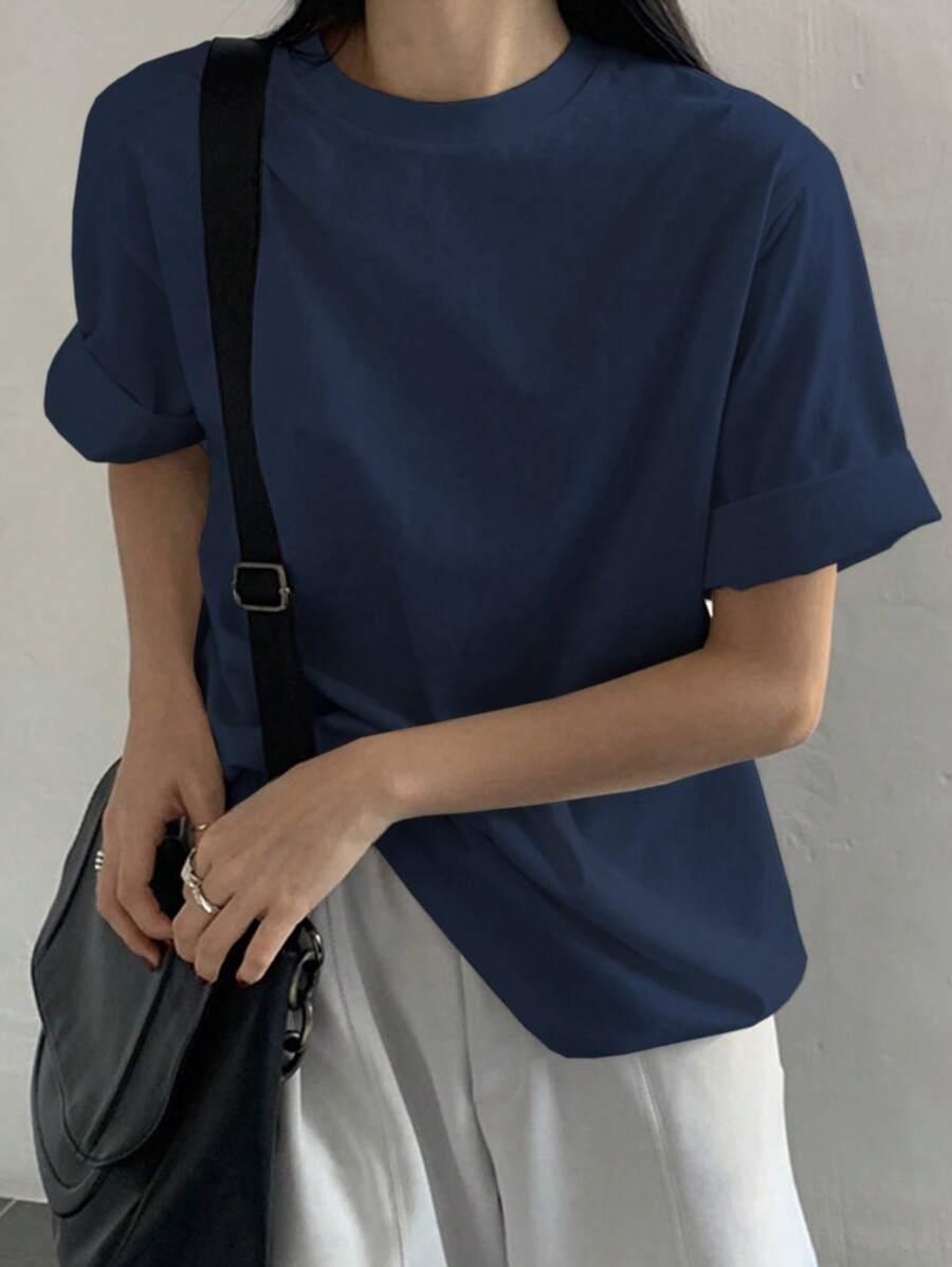 GRANATOWY T-SHIRT BASIC