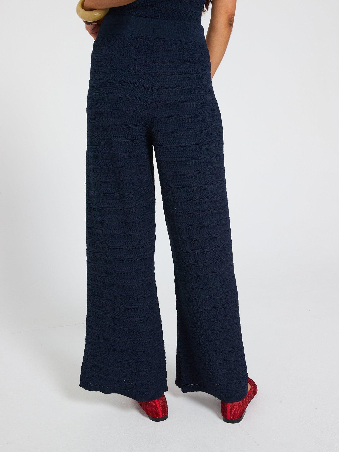 V BY VERY SPODNIE WIDE LEG Z DZIANINY 