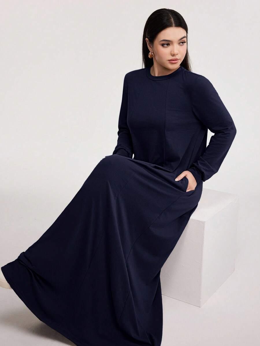 niebieska sukienka maxi