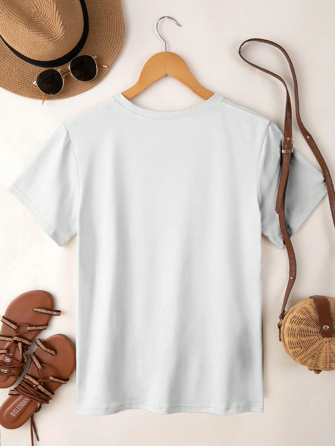 biały t-shirt nadruk