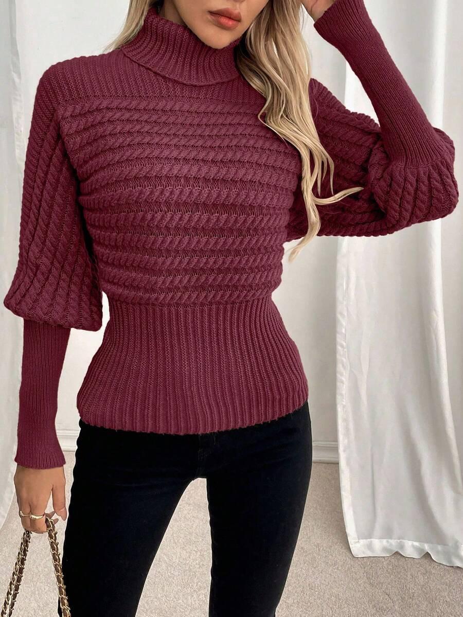bordowy sweter golf