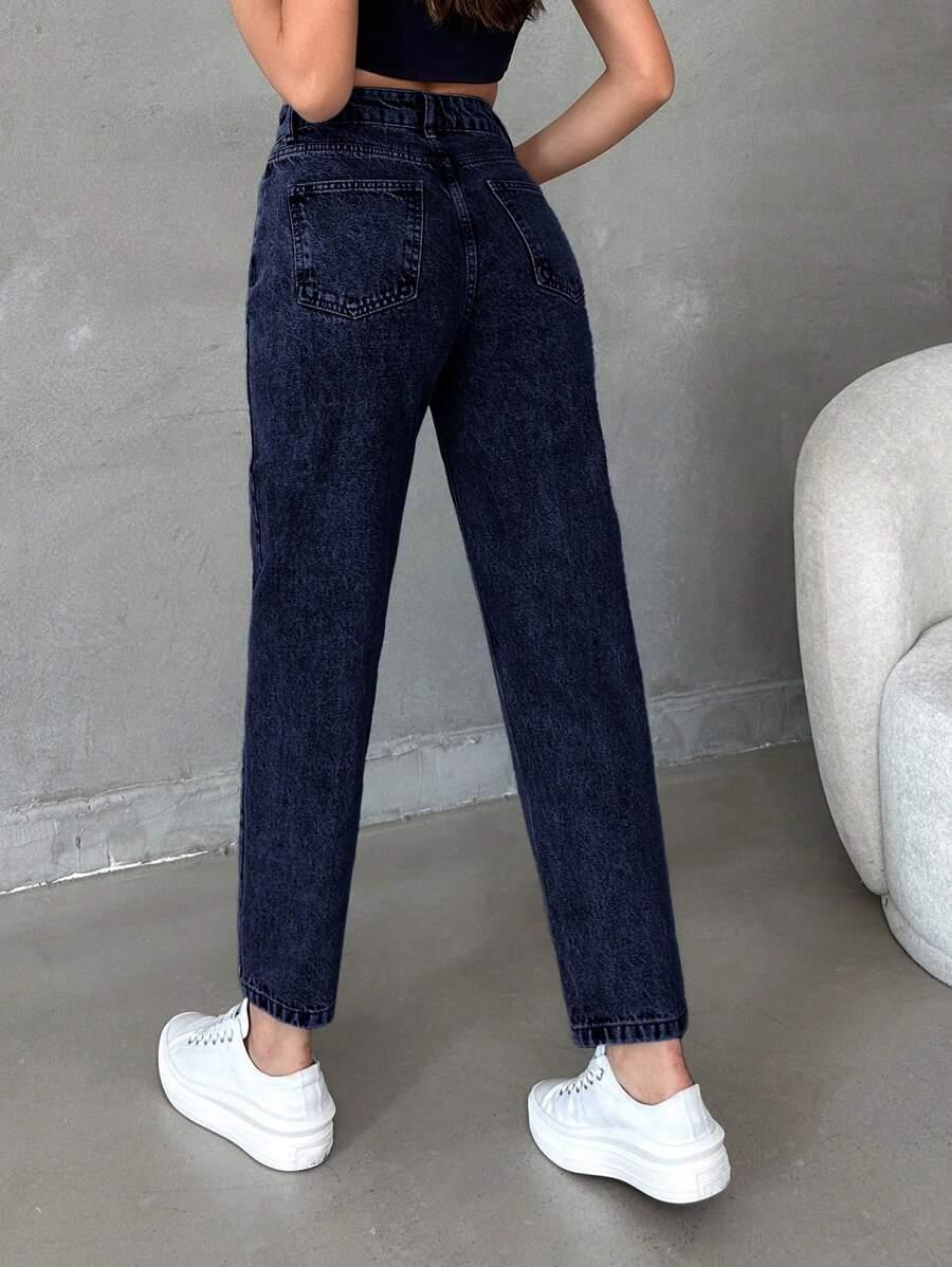 GRANATOWE SPODNIE JEANS