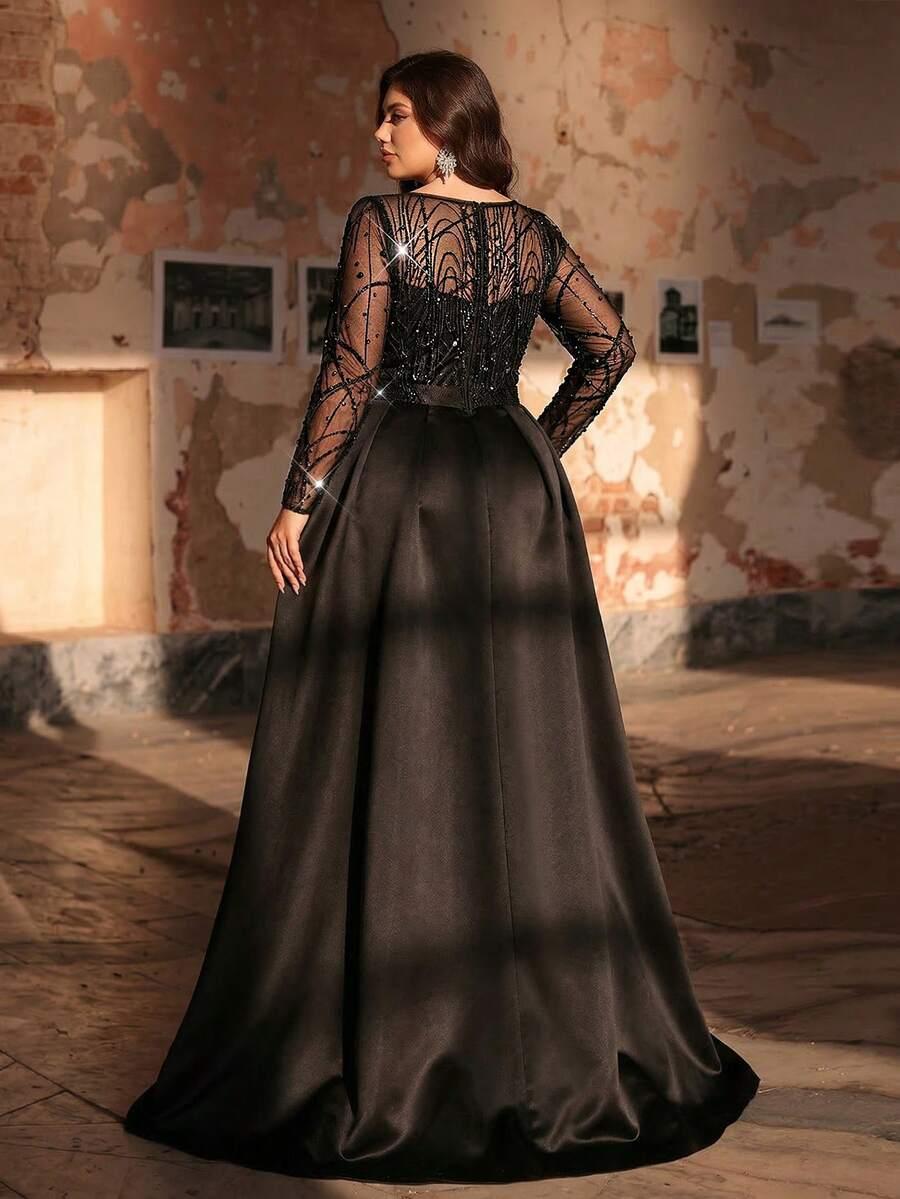 CZARNA MAXI SUKIENKA