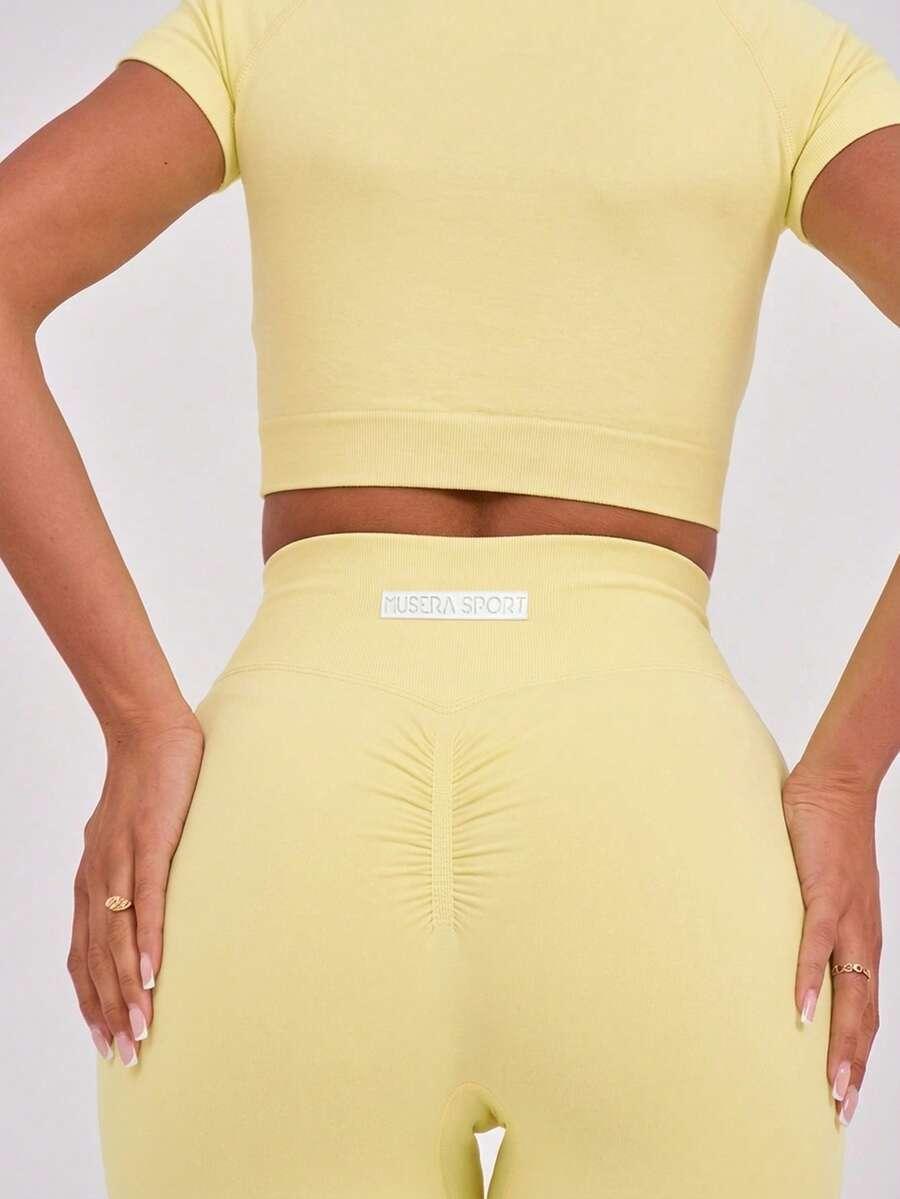 żółte legginsy wysoki stan