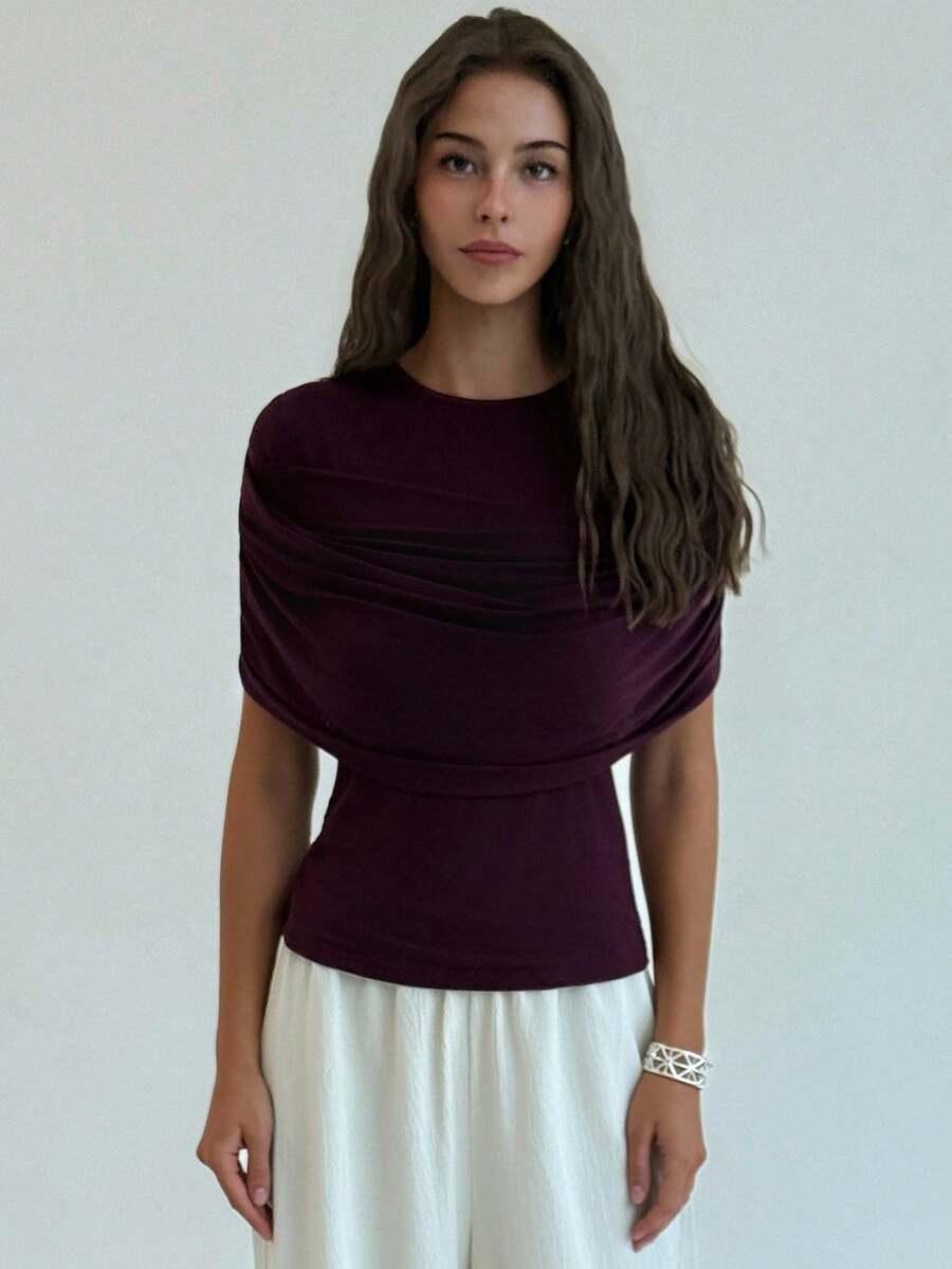fioletowy top casual