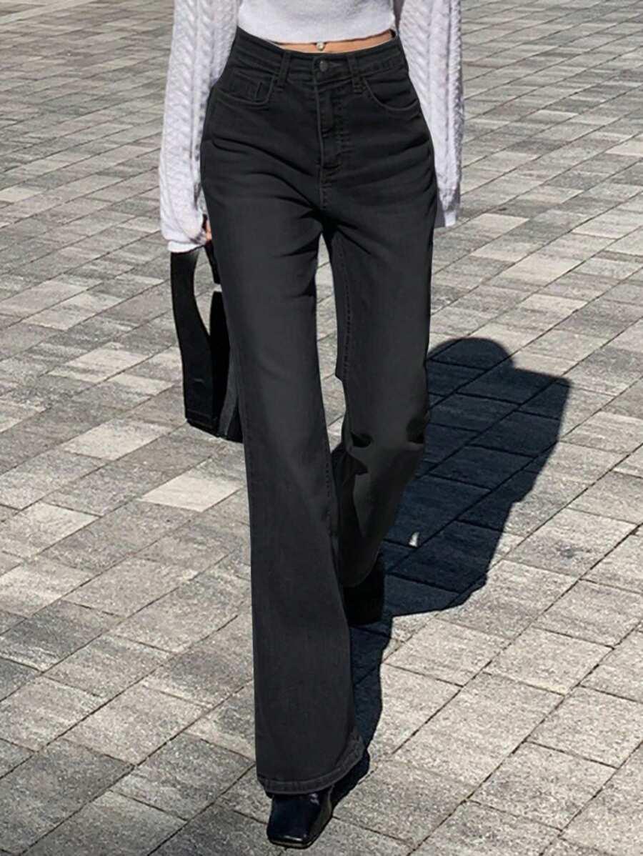 CZARNE SPODNIE JEANS