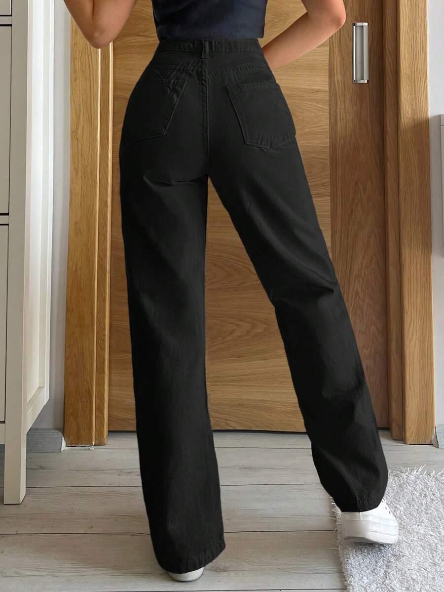 CZARNE SPODNIE JEANS