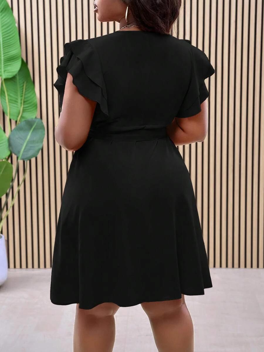 CZARNA SUKIENKA V-NECK