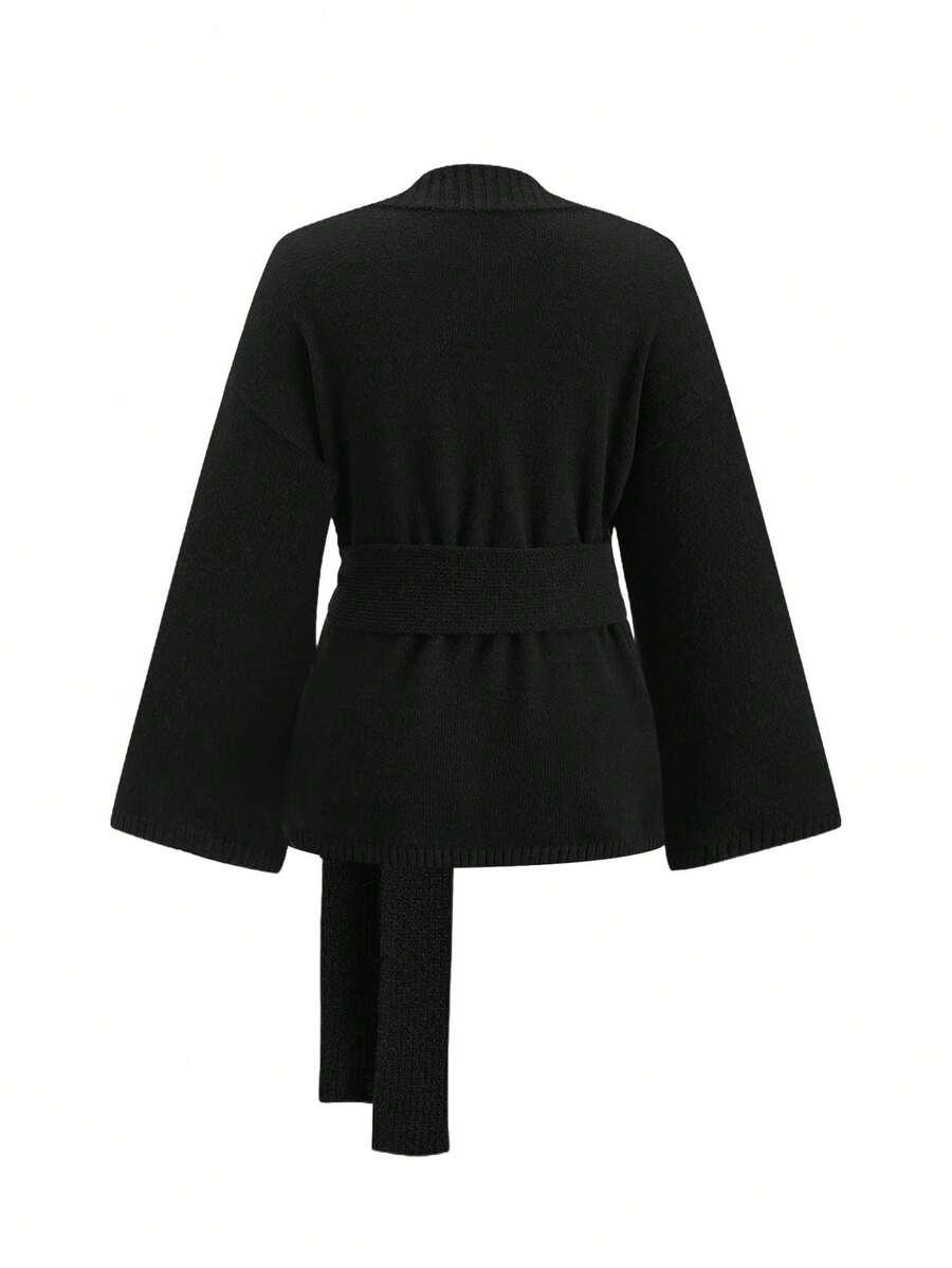 CZARNY SWETER V-NECK