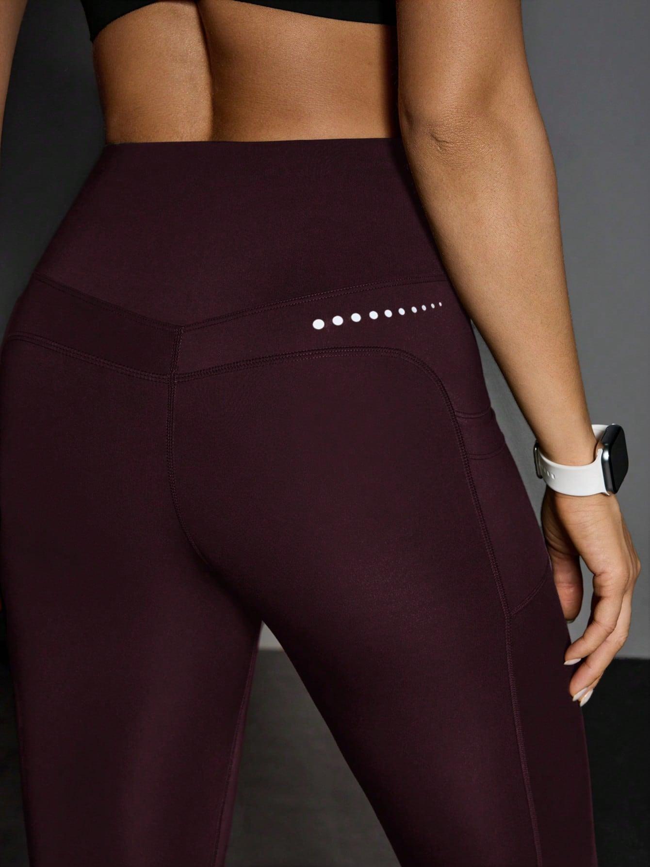 bordowe legginsy wysoki stan