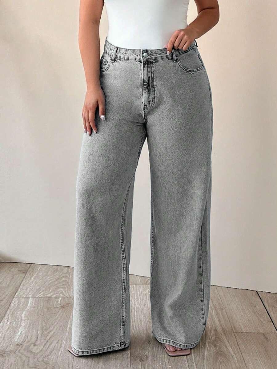 SZARE SPODNIE JEANS