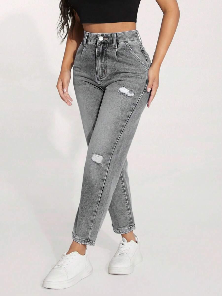 SZARE SPODNIE JEANS 