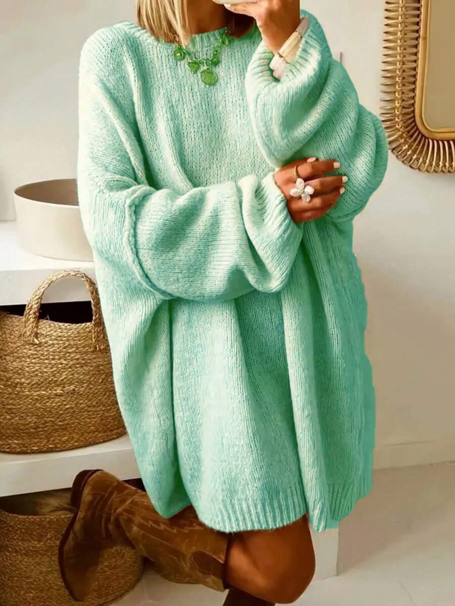 ZIELONY LUŹNY SWETER 