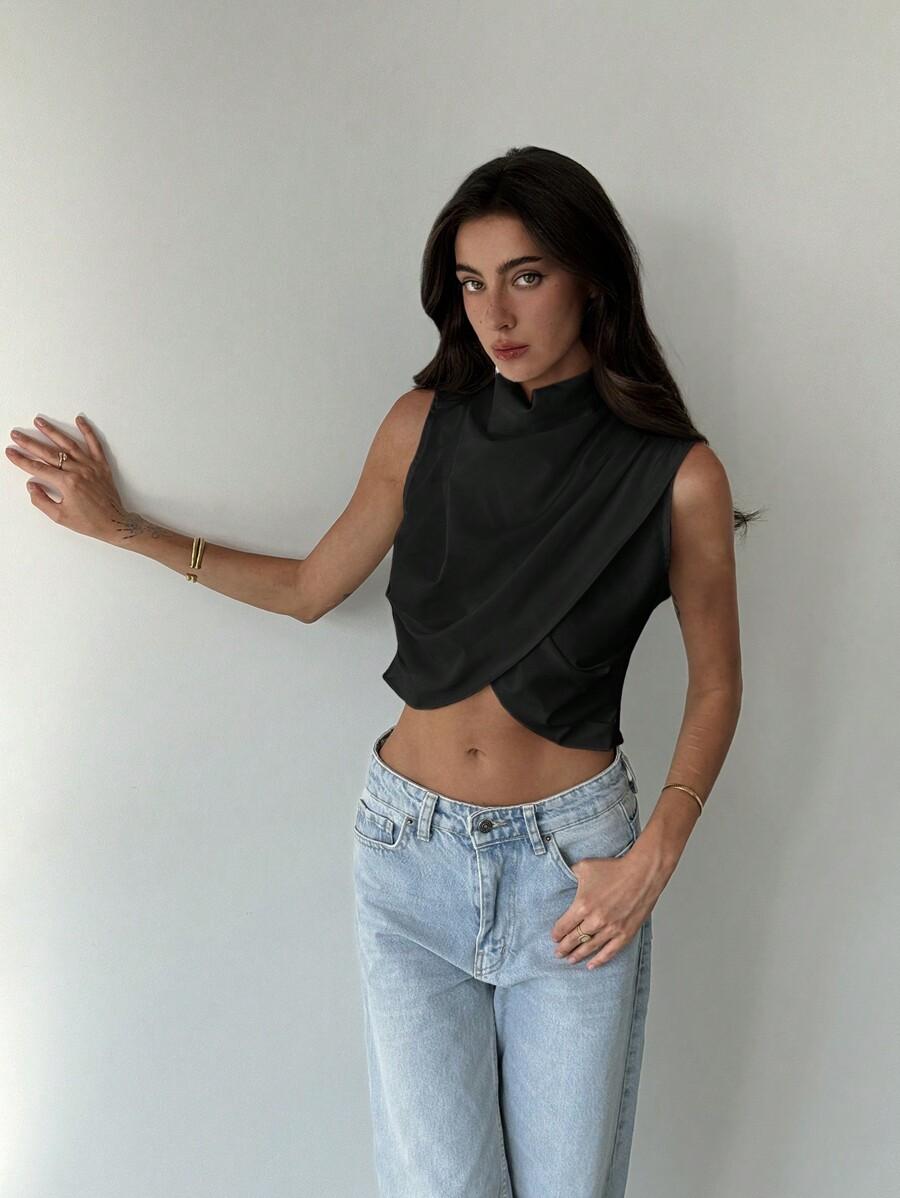 CZARNY ASYMETRYCZNY TOP